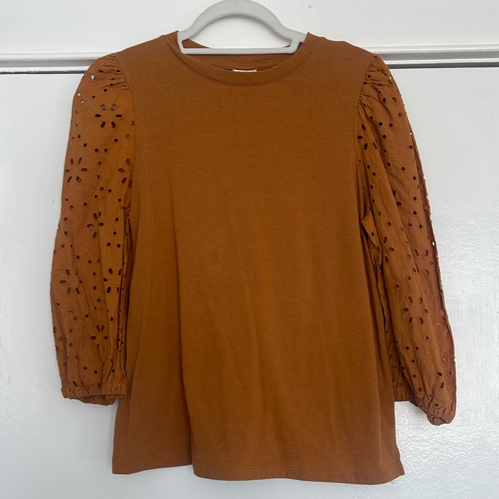 Puff Sleeve burnt orange top